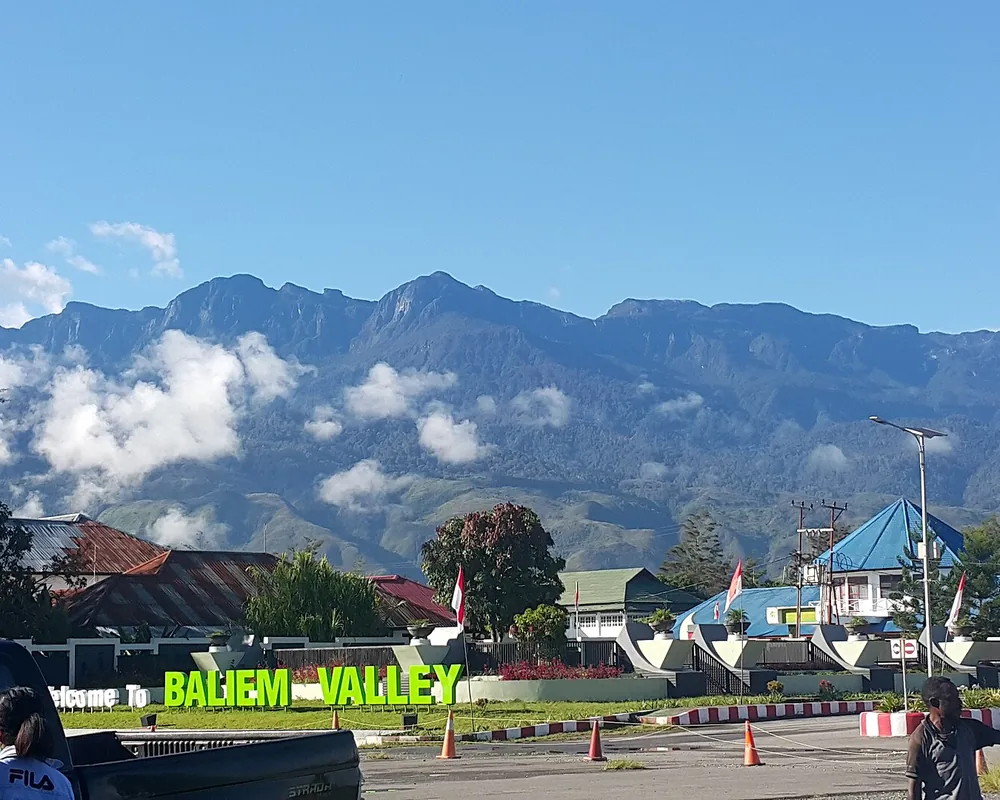 Welcome to Baliem Valley sign at Wamena airport